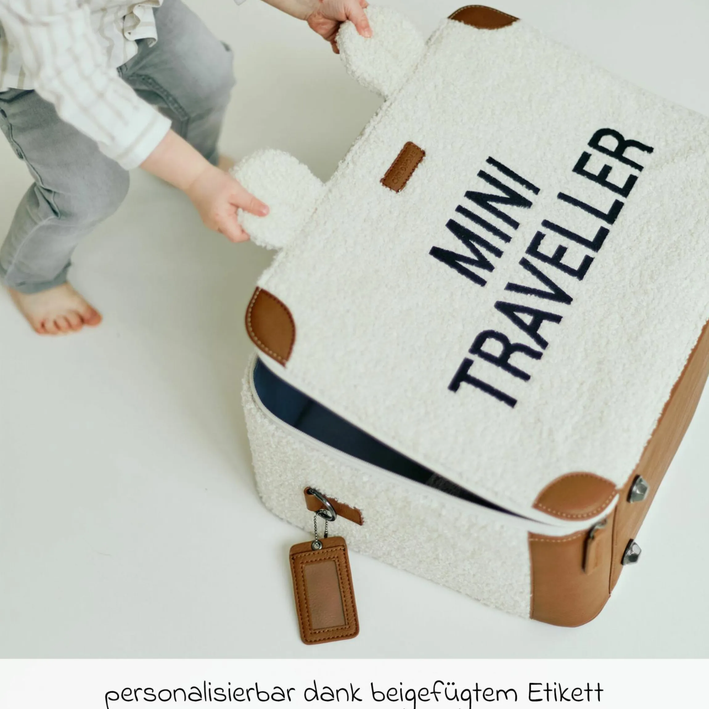 Kinderkoffer Mini Traveller - Teddy - Offwhite