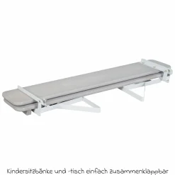 Kinderparty-Sitzgarnitur Outdoor mit 2 Bänke mit Lehne & 1 Tisch - Grau