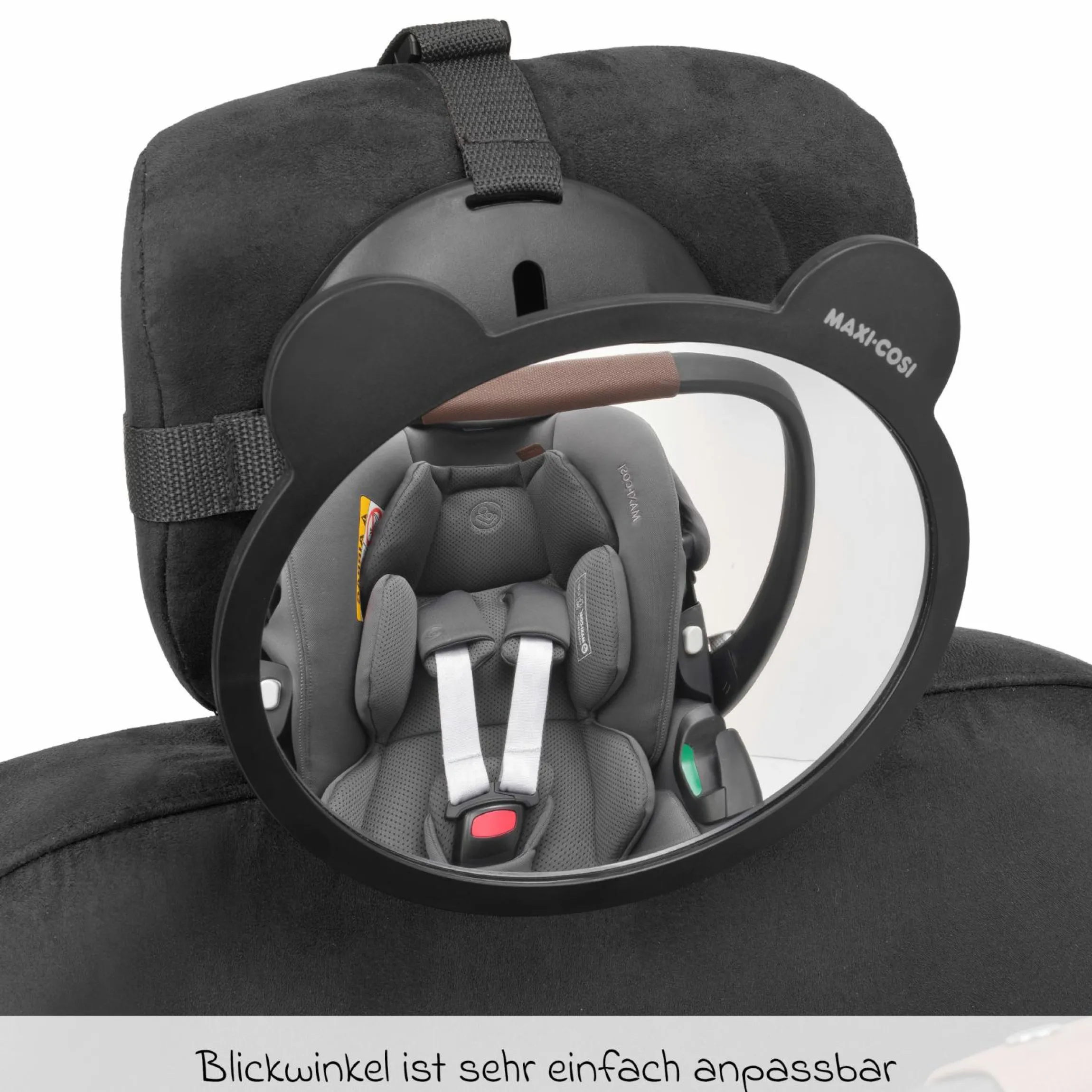 Kinder-Rücksitzspiegel mit Weitwinkelsicht für Babyschalen & Kindersitze - schnell zu instalieren - Black - Kollektion 2025