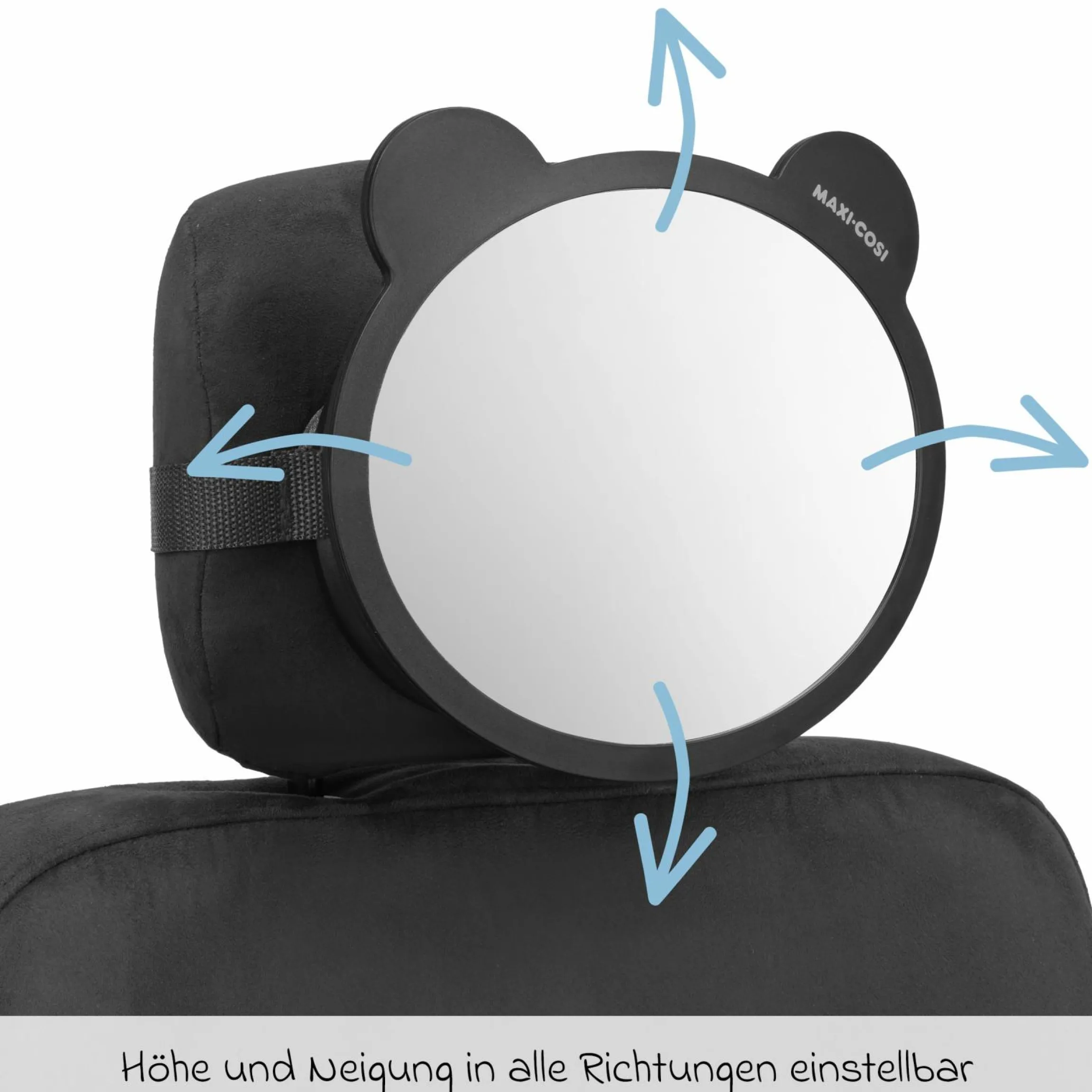 Kinder-Rücksitzspiegel mit Weitwinkelsicht für Babyschalen & Kindersitze - schnell zu instalieren - Black - Kollektion 2025