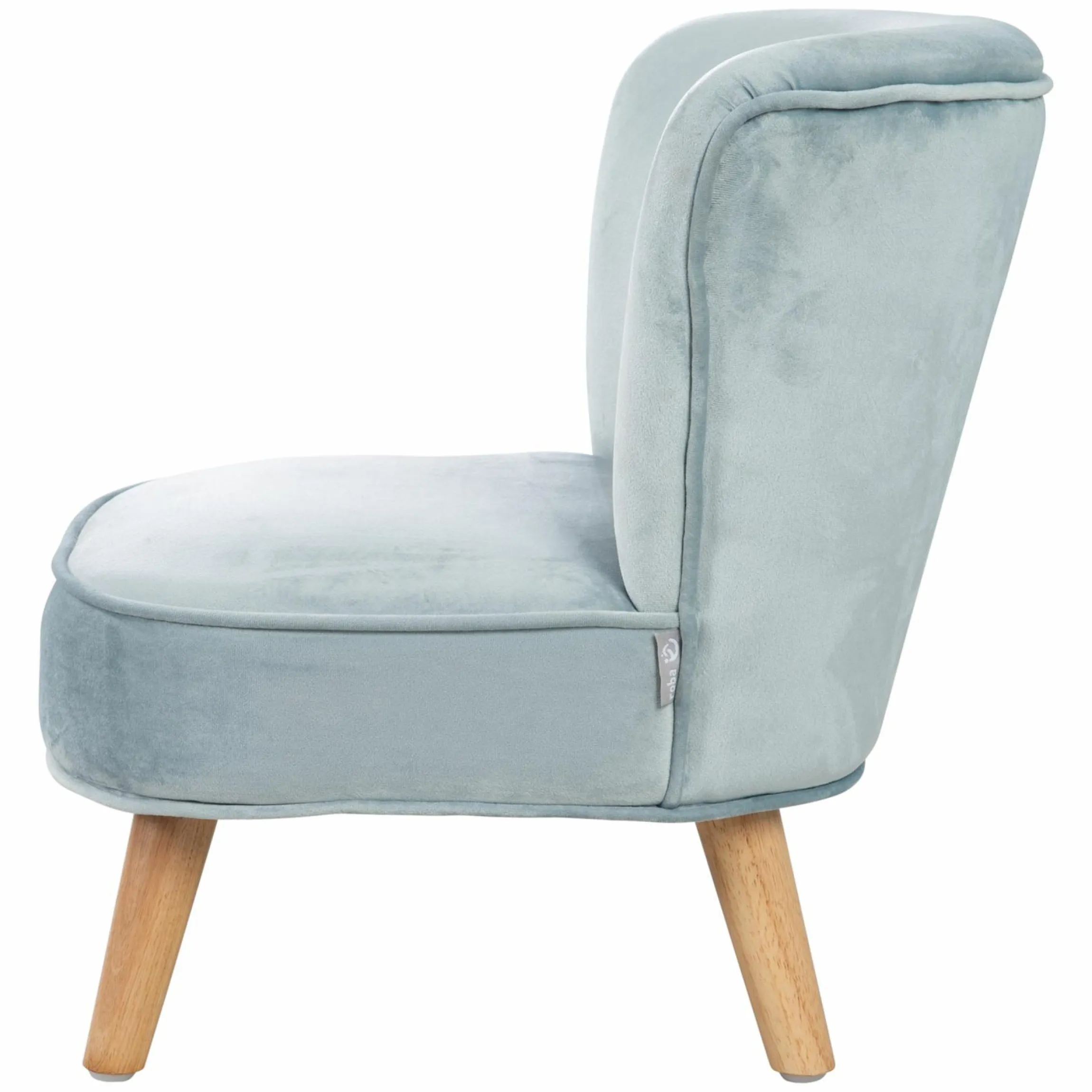 Kindersessel gepolster, mit Samtstoff bezogen - Lil Sofa - Hellblau Sky