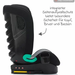 Kindersitz Elli Pro i-Size ab 3 Jahre - 12 Jahre (100 cm - 150 cm) mit Isofix & Getränkehalter inkl. Auto-Sitztasche - Grau