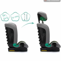 Kindersitz Elli Pro i-Size ab 3 Jahre - 12 Jahre (100 cm - 150 cm) mit Isofix & Getränkehalter - Schwarz
