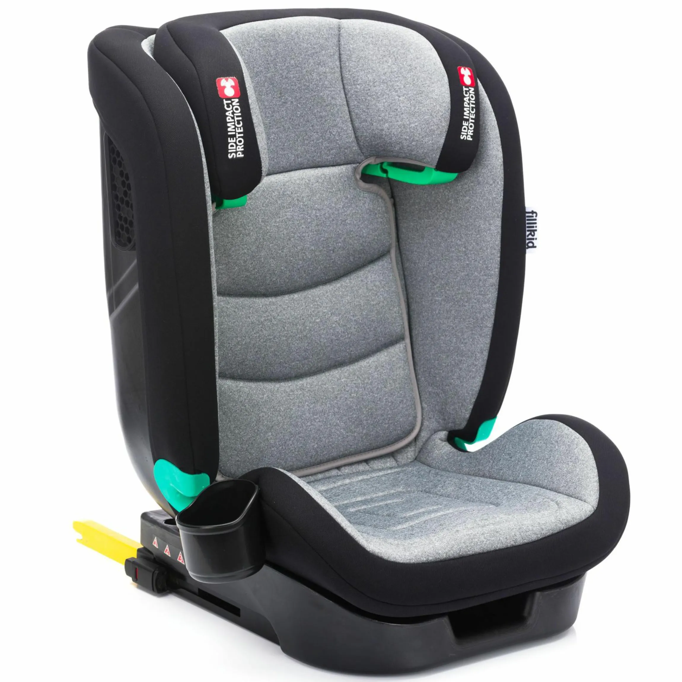 Kindersitz Elli Pro i-Size ab 3 Jahre - 12 Jahre (100 cm - 150 cm) mit Isofix & Getränkehalter - Grau