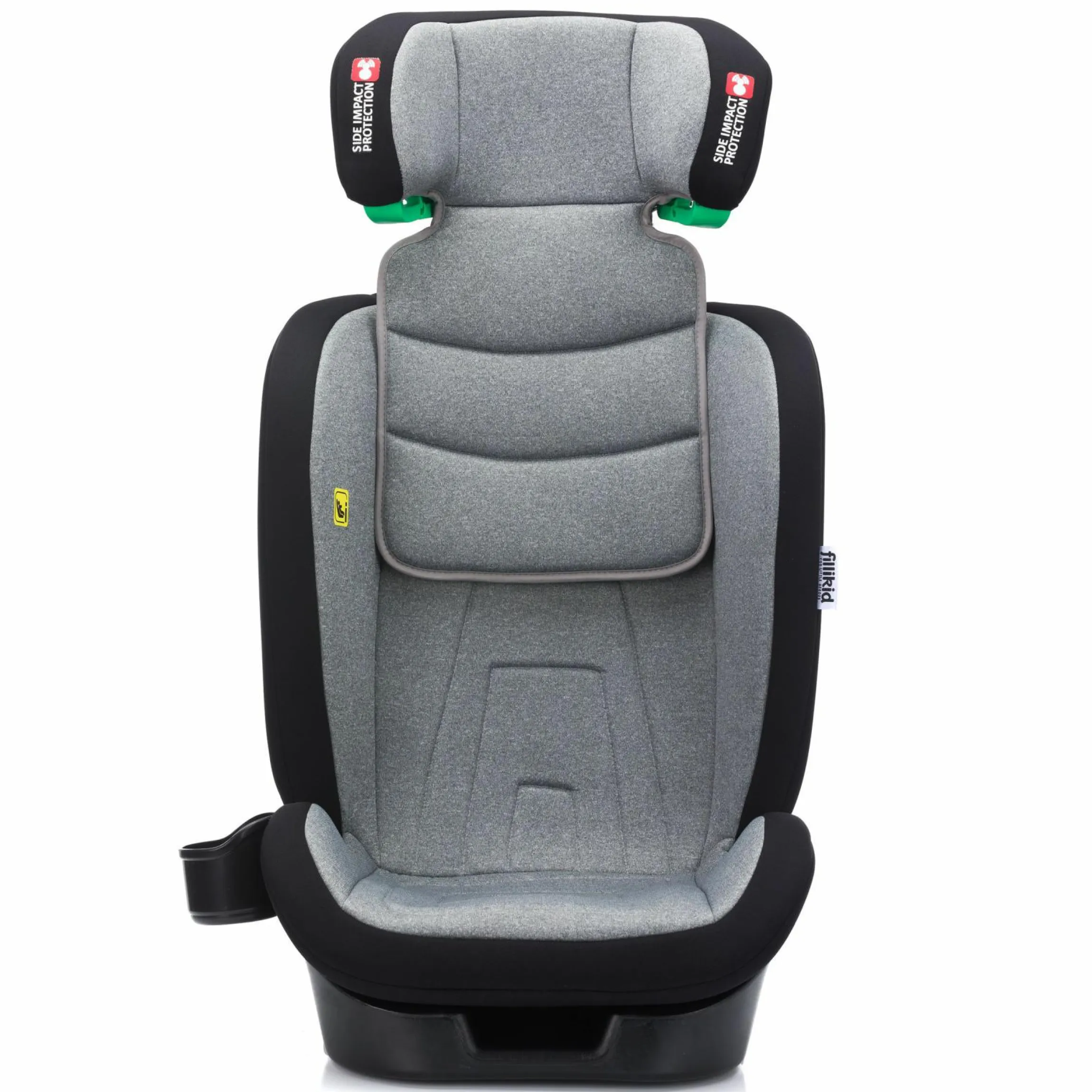 Kindersitz Elli Pro i-Size ab 3 Jahre - 12 Jahre (100 cm - 150 cm) mit Isofix & Getränkehalter - Grau
