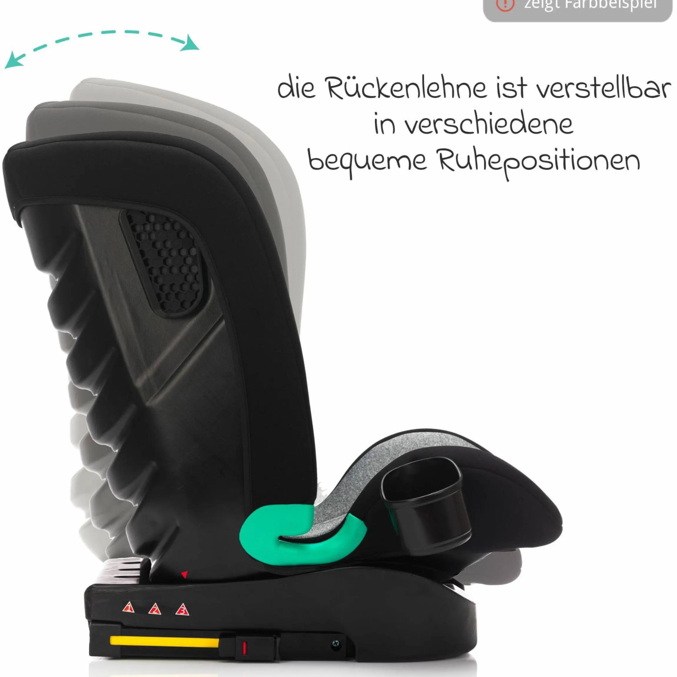Kindersitz Elli Pro i-Size ab 3 Jahre - 12 Jahre (100 cm - 150 cm) mit Isofix & Getränkehalter - Grau