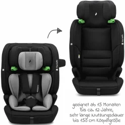 Kindersitz Flux Isofix i-Size ab 15 Monate - 12 Jahre (76 cm - 150 cm) mit Isofix & Top-Tether - Grey Melange - Kollektion 2025