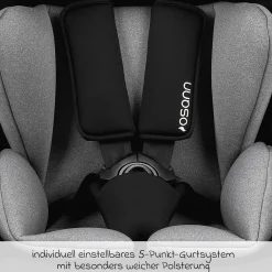Kindersitz Flux Isofix i-Size ab 15 Monate - 12 Jahre (76 cm - 150 cm) mit Isofix & Top-Tether - Grey Melange - Kollektion 2025