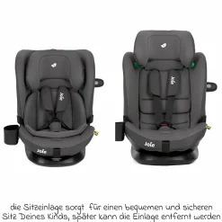 Kindersitz i-Bold R129 i-Size ab 15 Monate - 12 Jahre (76 cm - 150 cm) mit Isofix, Top-Tether & Getränkehalter - Thunder - Kollektion 2025