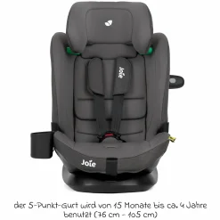 Kindersitz i-Bold R129 i-Size ab 15 Monate - 12 Jahre (76 cm - 150 cm) mit Isofix, Top-Tether & Getränkehalter - Thunder - Kollektion 2025