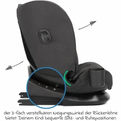 Kindersitz i-Bold R129 i-Size ab 15 Monate - 12 Jahre (76 cm - 150 cm) mit Isofix, Top-Tether & Getränkehalter - Thunder - Kollektion 2025