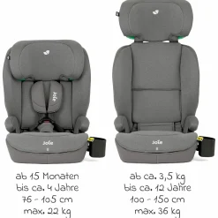 Kindersitz i-Irvana ab 15 Monate - 12 Jahre (76 cm - 150 cm) inkl. Isofix - Thunder - Kollektion 2025