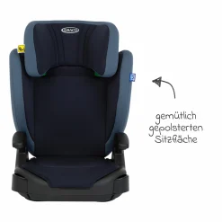 Kindersitz Junior Maxi i-Size R129 ab 3,5 Jahre - 12 Jahre (100 cm - 150 cm) inkl. Getränkehalter nur 3,5 kg leicht - Navy - Kollektion 2025