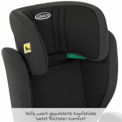 Kindersitz Junior Maxi i-Size R129 ab 3,5 Jahre - 12 Jahre (100 cm - 150 cm) inkl. Getränkehalter nur 3,5 kg leicht - Midnight - Kollektion 2025