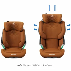 Kindersitz Kore Pro i-Size 3,5 Jahre-12 Jahre (100 cm -150 cm) mit SPS Plus Aufprallschutz & Isofix - Authentic Cognac