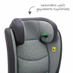 Kindersitz Lea i-Size R129 ab 3 Jahre - 12 Jahre (100 cm - 150 cm) ohne Isofix mit Gurtbefestigung nur 4 kg - Grau
