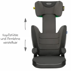 Kindersitz Logico L i-Size ab 3,5 Jahre - 12 Jahre (100 cm - 150 cm) inkl. Getränkehalter - Iron - Kollektion 2025