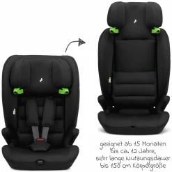 Kindersitz Lupo i-Size ab 15 Monate - 12 Jahre (76 cm - 150 cm) - Black - Kollektion 2025