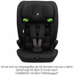 Kindersitz Lupo i-Size ab 15 Monate - 12 Jahre (76 cm - 150 cm) - Black - Kollektion 2025