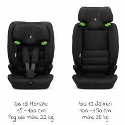 Kindersitz Lupo Isofix i-Size ab 15 Monate - 12 Jahre (76 cm - 150) mit Isofix & Top-Tether - Black - Kollektion 2025