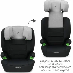 Kindersitz Musca i-Size ab 3 Jahre - 12 Jahre (100 cm - 150 cm) - Grey Melange - Kollektion 2025