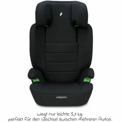 Kindersitz Musca Isofix i-Size ab 3 Jahre - 12 Jahre (100 cm - 150 cm) mit Isofix - Black - Kollektion 2025