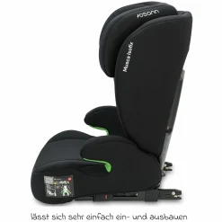 Kindersitz Musca Isofix i-Size ab 3 Jahre - 12 Jahre (100 cm - 150 cm) mit Isofix - Black - Kollektion 2025