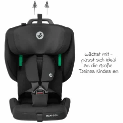 Kindersitz Nomad Plus i-Size ab 15 Monate - 4 Jahre (76 cm - 105 cm) (9-18 kg) klappbar, nur 4,26 kg leicht & Reisetasche - Authentic Black - Kollektion 2025