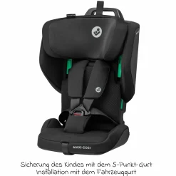 Kindersitz Nomad Plus i-Size ab 15 Monate - 4 Jahre (76 cm - 105 cm) (9-18 kg) klappbar, nur 4,26 kg leicht & Reisetasche - Authentic Black - Kollektion 2025