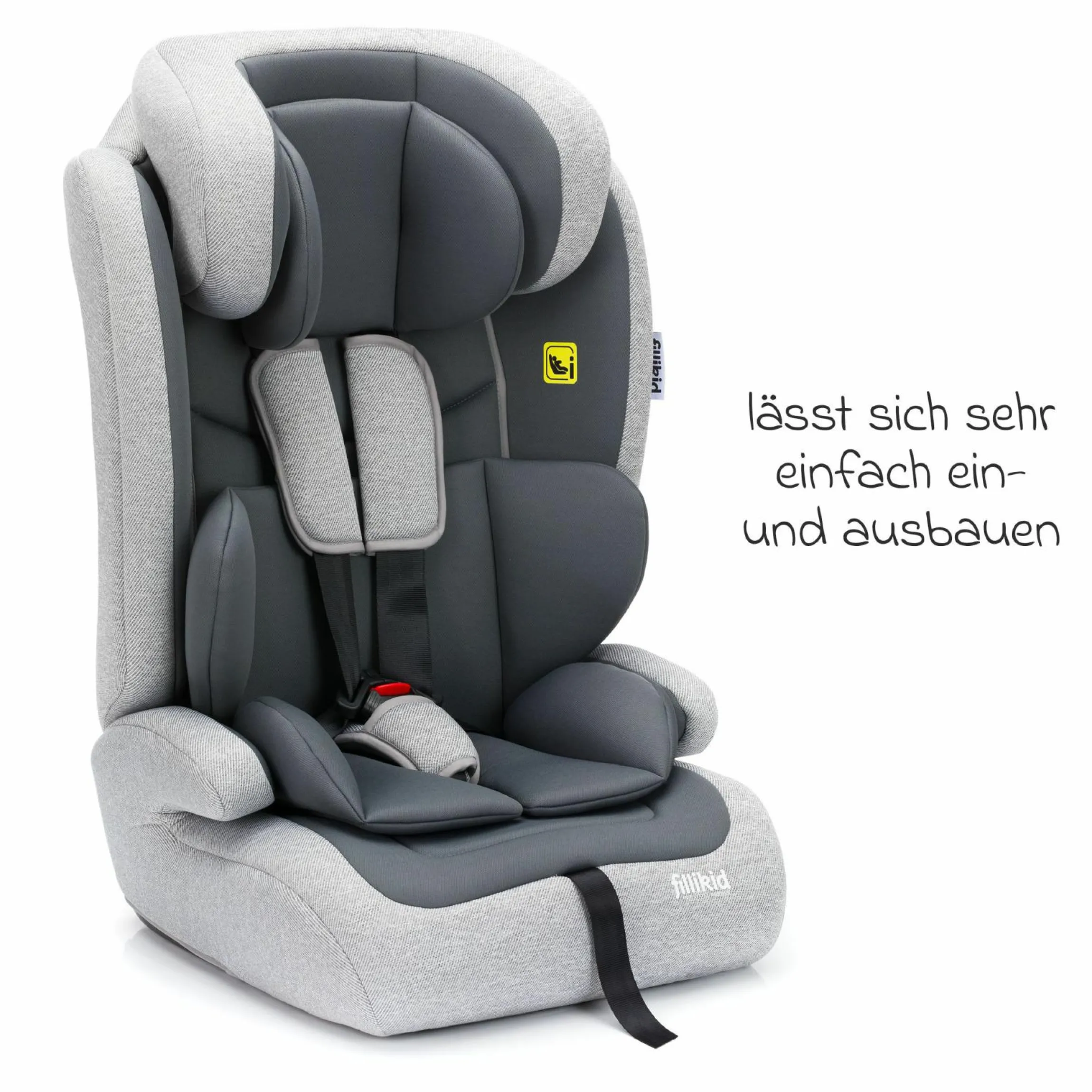 Kindersitz Oli i-Size 9 Monate - 12 Jahre (76 cm - 150 cm) inkl. Autositz-Tasche - Grau