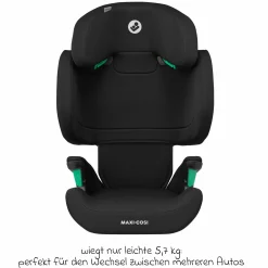 Kindersitz RodiFix M i-Size ab 3,5 Jahre - 12 Jahre (100 cm -150 cm (15-36 kg) mit G-Cell Seitenaufprallschutz & Isofix - Basic Black - Kollektion 2025