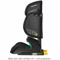Kindersitz RodiFix M i-Size ab 3,5 Jahre - 12 Jahre (100 cm -150 cm (15-36 kg) mit G-Cell Seitenaufprallschutz & Isofix - Basic Black - Kollektion 2025