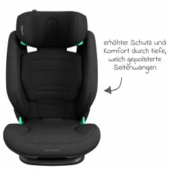 Kindersitz RodiFix Pro2 i-Size ab 3,5 Jahre - 12 Jahre (100 cm-150 cm) (15-36 kg) mit G-Cell Seitenaufprallschutz & Isofix - Authentic Black