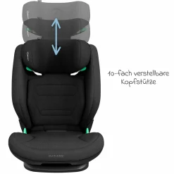 Kindersitz RodiFix Pro2 i-Size ab 3,5 Jahre - 12 Jahre (100 cm-150 cm) (15-36 kg) mit G-Cell Seitenaufprallschutz & Isofix - Authentic Black