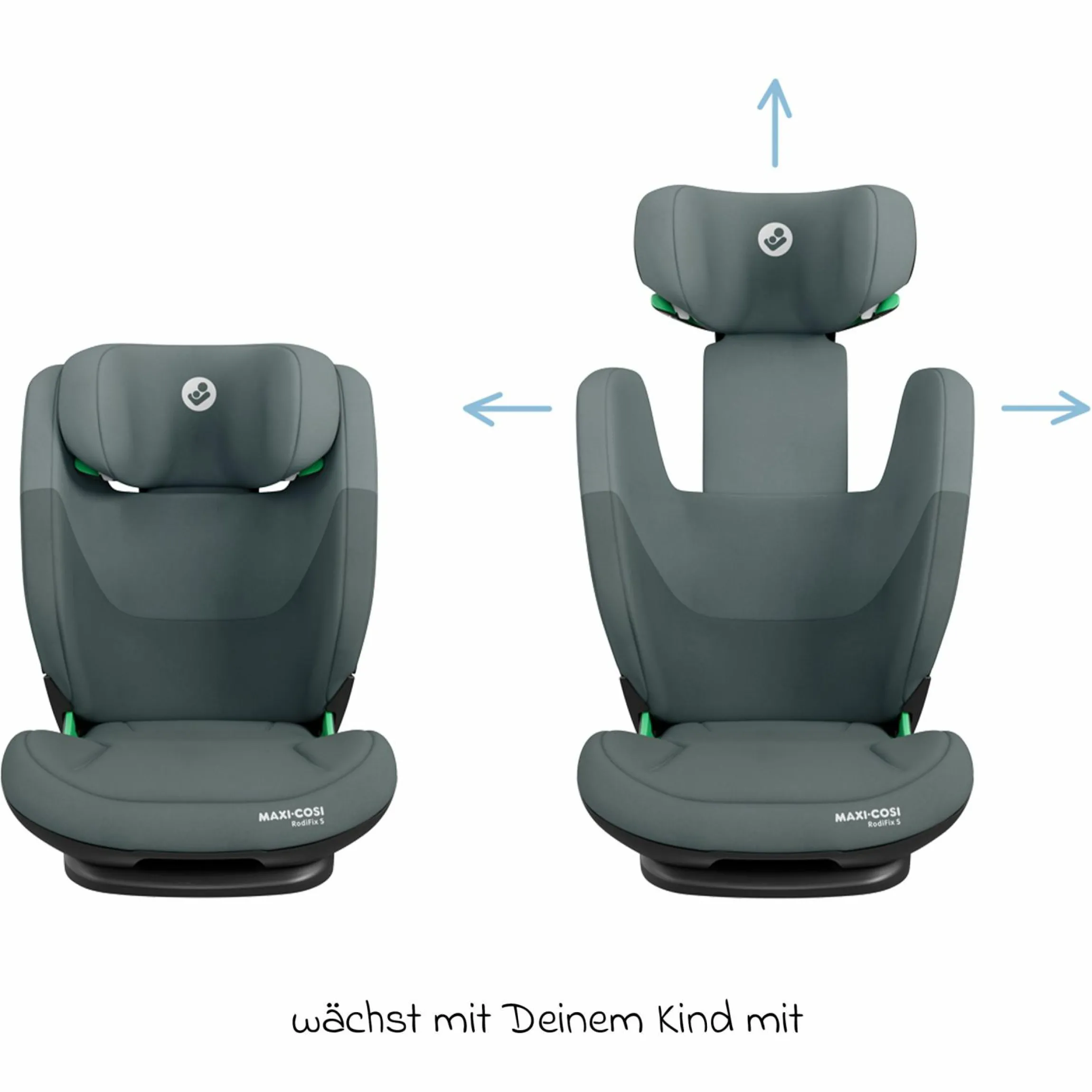 Kindersitz RodiFix S i-Size ab 3,5 Jahre - 12 Jahre (100 cm - 150 cm) (15-36 kg) mit G-Cell Seitenaufprallschutz & Isofix - Tonal Graphite