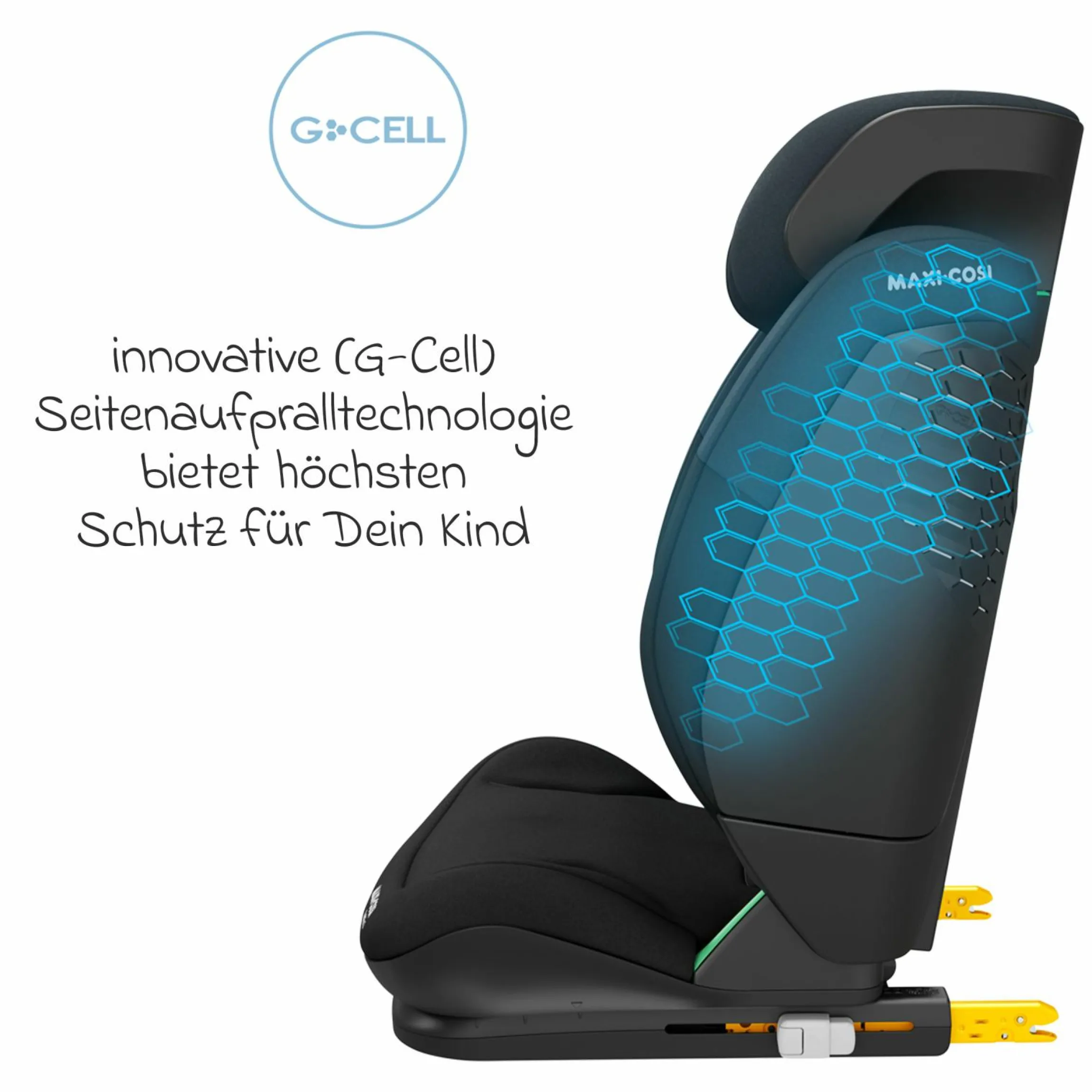 Kindersitz RodiFix S i-Size ab 3,5 Jahre - 12 Jahre (100 cm - 150 cm) (15-36 kg) mit G-Cell Seitenaufprallschutz & Isofix - Tonal Black