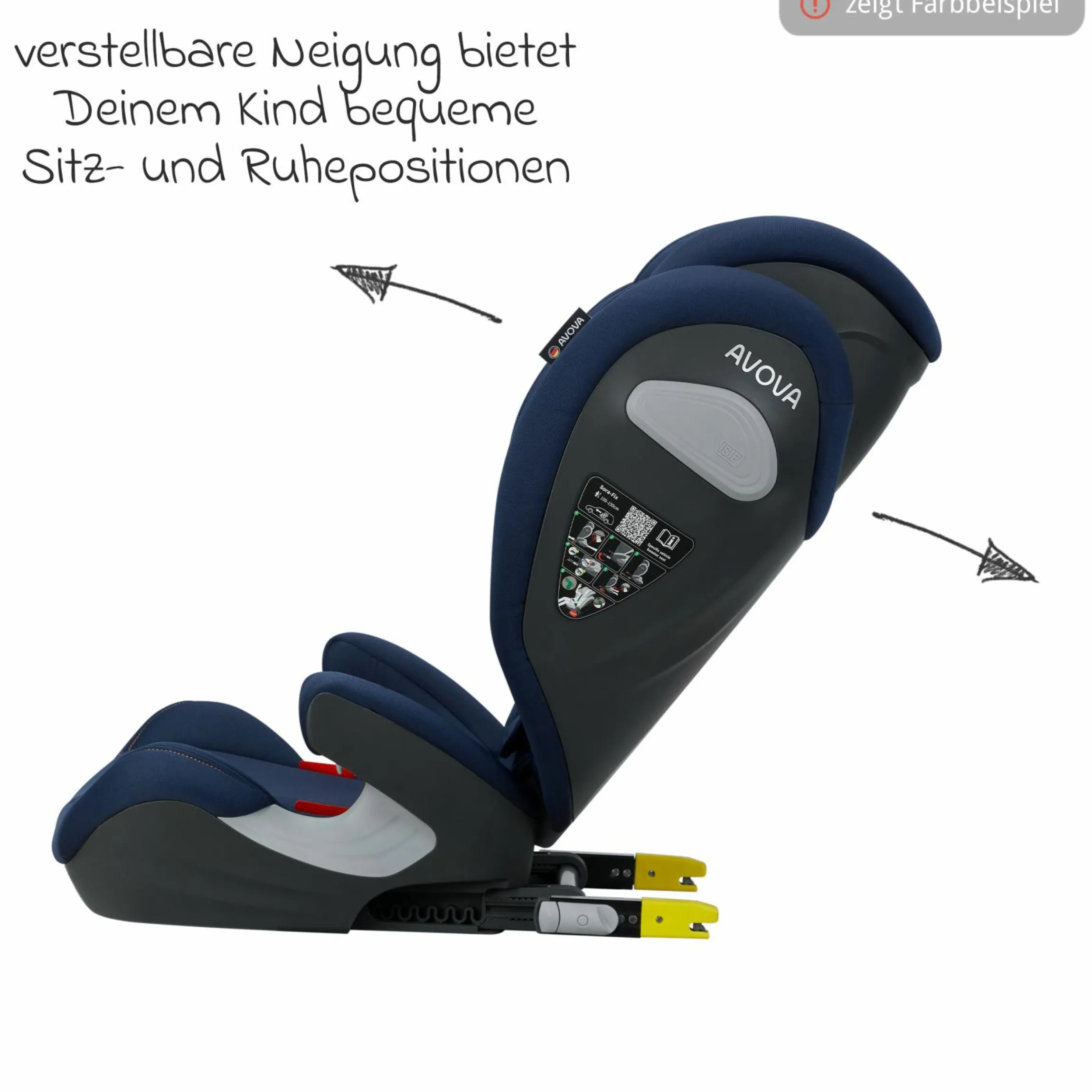 Kindersitz Sora-Fix i-Size ab 3,5 Jahre - 12 Jahre (100 cm - 150 cm) mit Isofix nur 5,5 kg - Lila