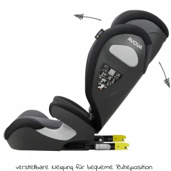 Kindersitz Sora-Fix i-Size 100 cm - 150 cm / 3,5 Jahre bis 12 Jahre mit Isofix - Grey & Black - Kollektion 2025