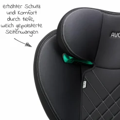 Kindersitz Sora-Fix i-Size 100 cm - 150 cm / 3,5 Jahre bis 12 Jahre mit Isofix - Grey & Black - Kollektion 2025