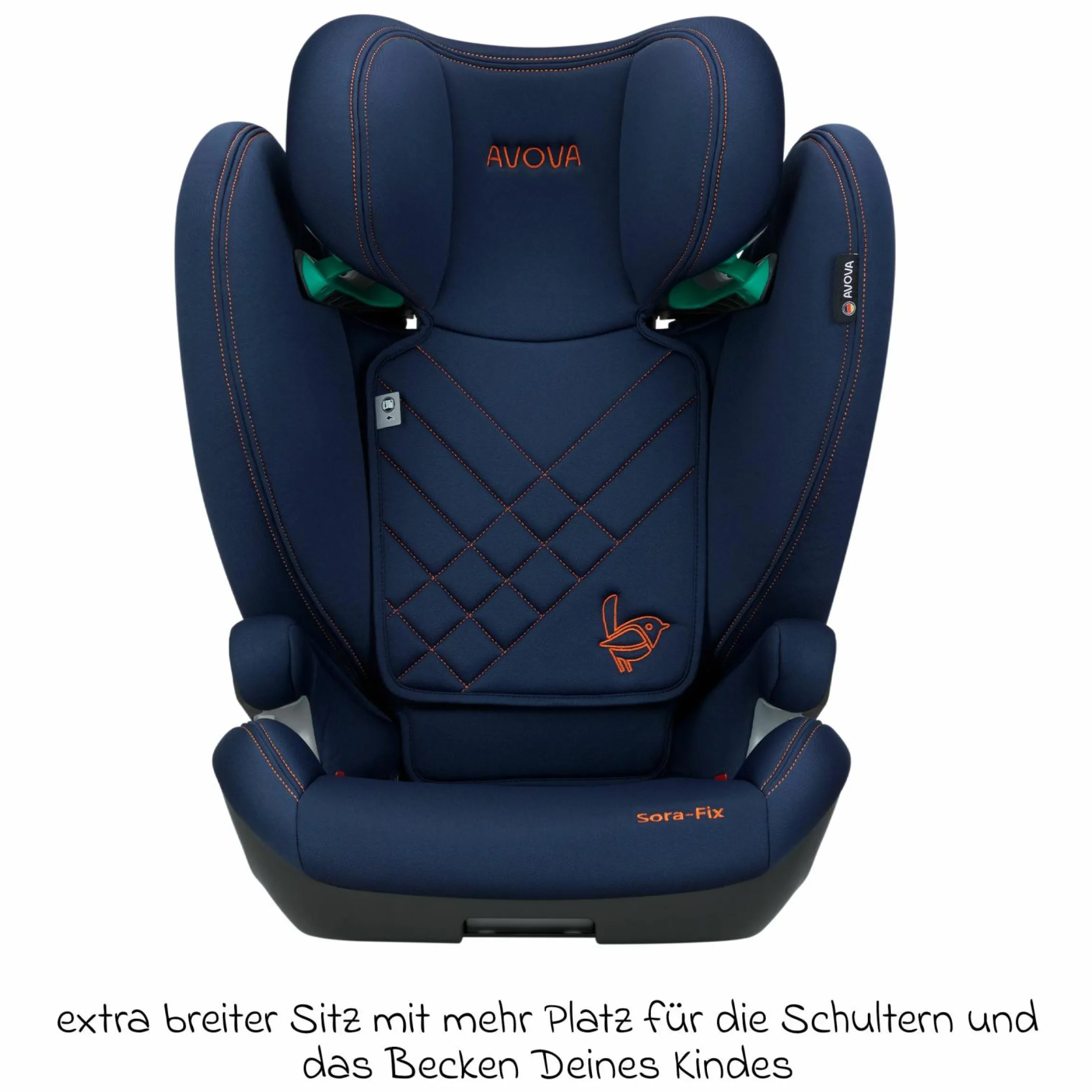 Kindersitz Sora-Fix i-Size ab 3,5 Jahre - 12 Jahre (100 cm - 150 cm) mit Isofix nur 5,5 kg - River Blue