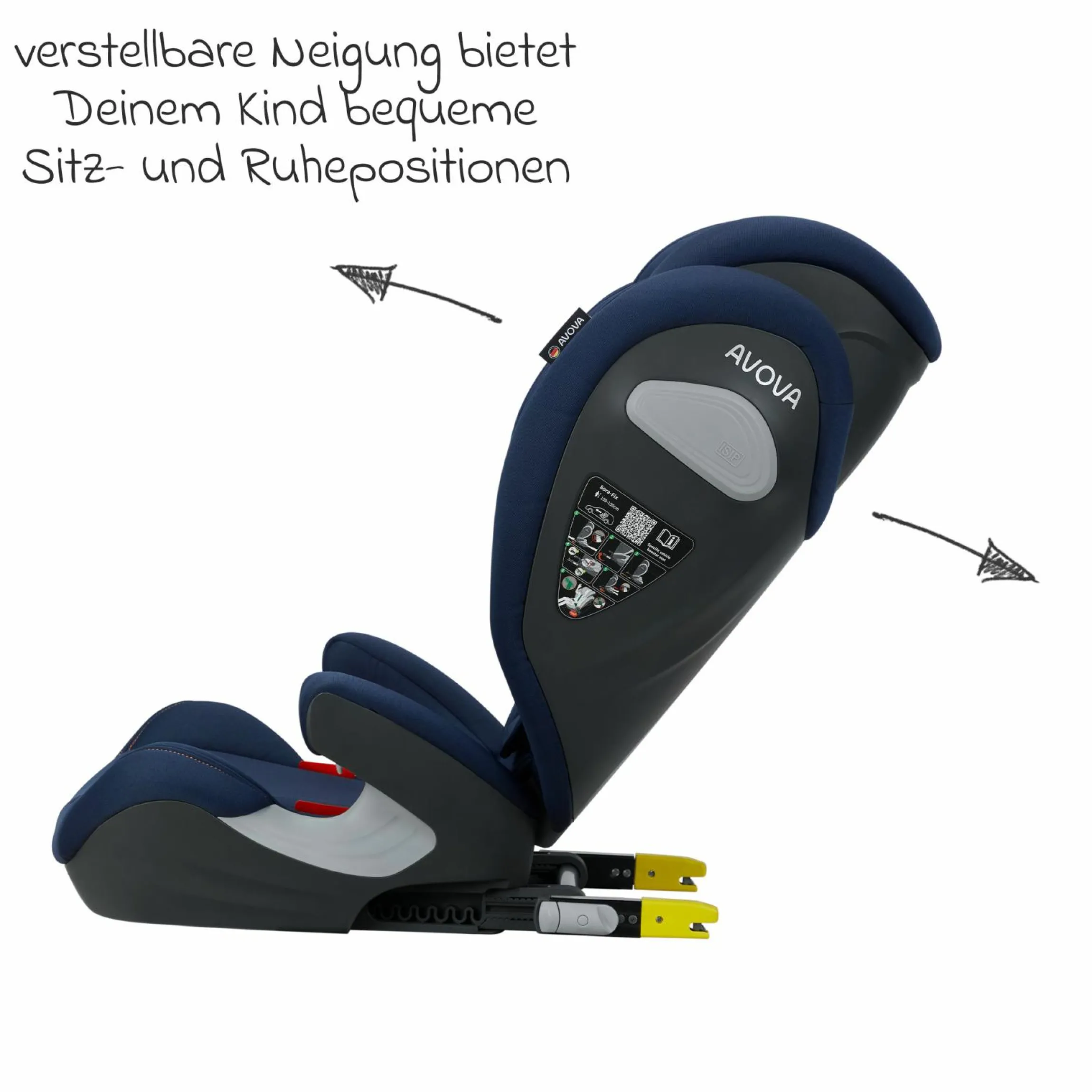 Kindersitz Sora-Fix i-Size ab 3,5 Jahre - 12 Jahre (100 cm - 150 cm) mit Isofix nur 5,5 kg - River Blue