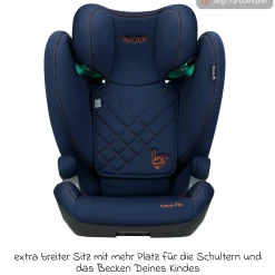 Kindersitz Sora-Fix i-Size ab 3,5 Jahre - 12 Jahre (100 cm - 150 cm) mit Isofix nur 5,5 kg - Lime Green