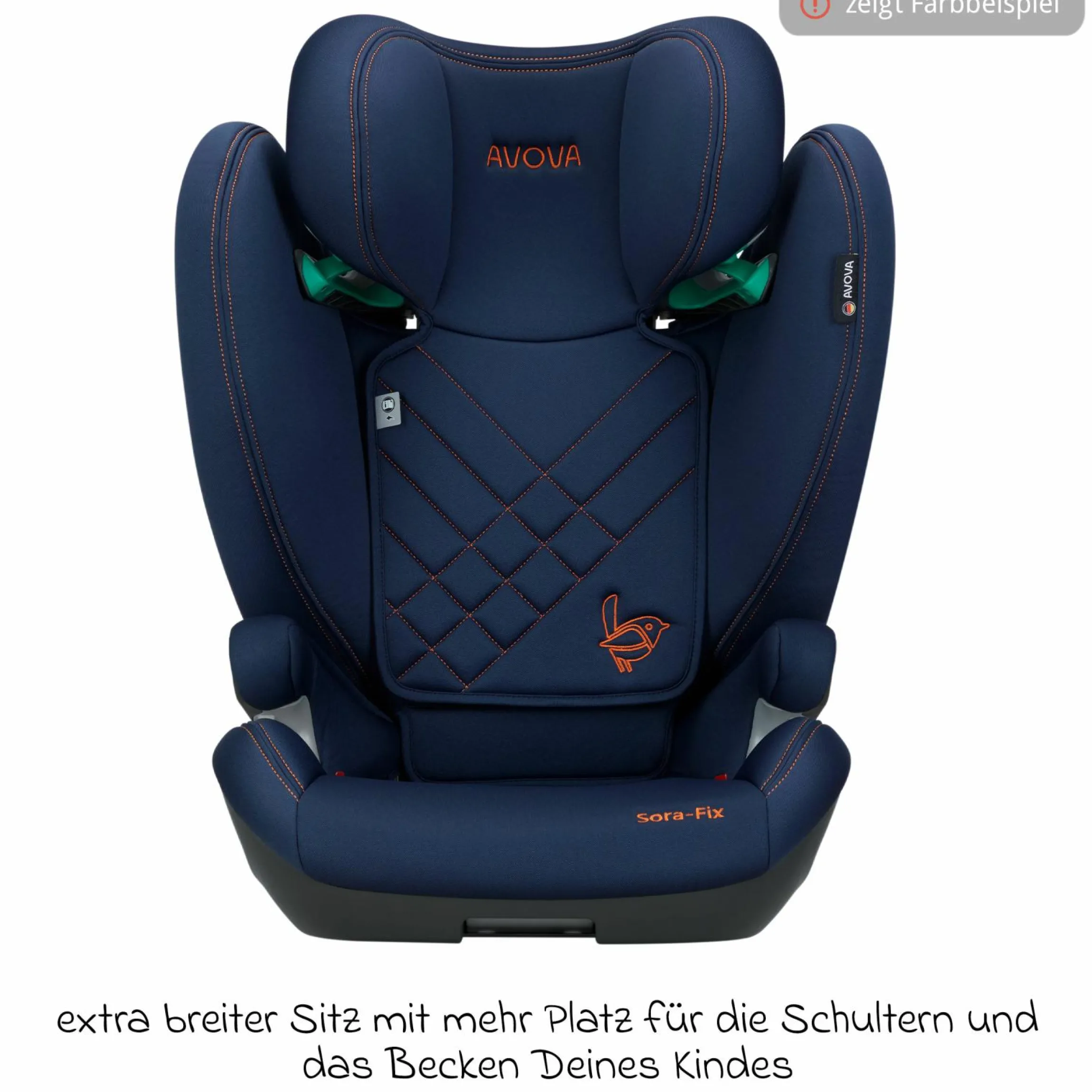 Kindersitz Sora-Fix i-Size ab 3,5 Jahre - 12 Jahre (100 cm - 150 cm) mit Isofix nur 5,5 kg - Lime Green