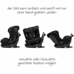 Kindersitz Taos 360 midi 15 Monate - 12 Jahre (76 cm - 150 cm) drehbar inkl. Isofix-Basis & Toptether - Black - Kollektion 2025