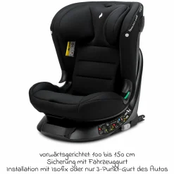 Kindersitz Taos 360 midi 15 Monate - 12 Jahre (76 cm - 150 cm) drehbar inkl. Isofix-Basis & Toptether - Black - Kollektion 2025