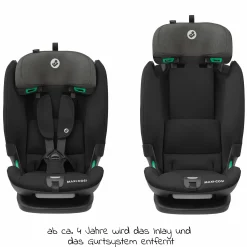 Kindersitz Titan Plus i-Size ab 15 Monate - 12 Jahre (76 cm-150 cm) (9-36 kg) mit G-Cell Seitenaufprallschutz, Isofix & Top Tether - Authentic Black - Kollektion 2025
