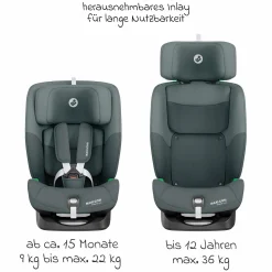 Kindersitz Titan S i-Size ab 15 Monate - 12 Jahre (76 cm - 150 cm) mit G-Cell Seitenaufpralltechnologie mit Isofix & Top Tether - Tonal Graphite - Kollektion 2025