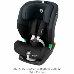 Kindersitz Titan S i-Size ab 15 Monate - 12 Jahre (76 cm - 150 cm) mit G-Cell Seitenaufpralltechnologie mit Isofix & Top Tether - Tonal Black - Kollektion 2025