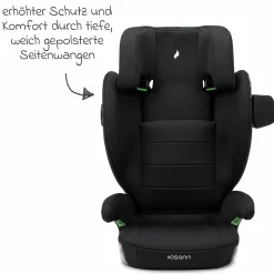 Kindersitz Volpo SP Isofix ab 3 Jahre - 12 Jahre (100 cm - 150 cm) mit Isofix - Black - Kollektion 2025