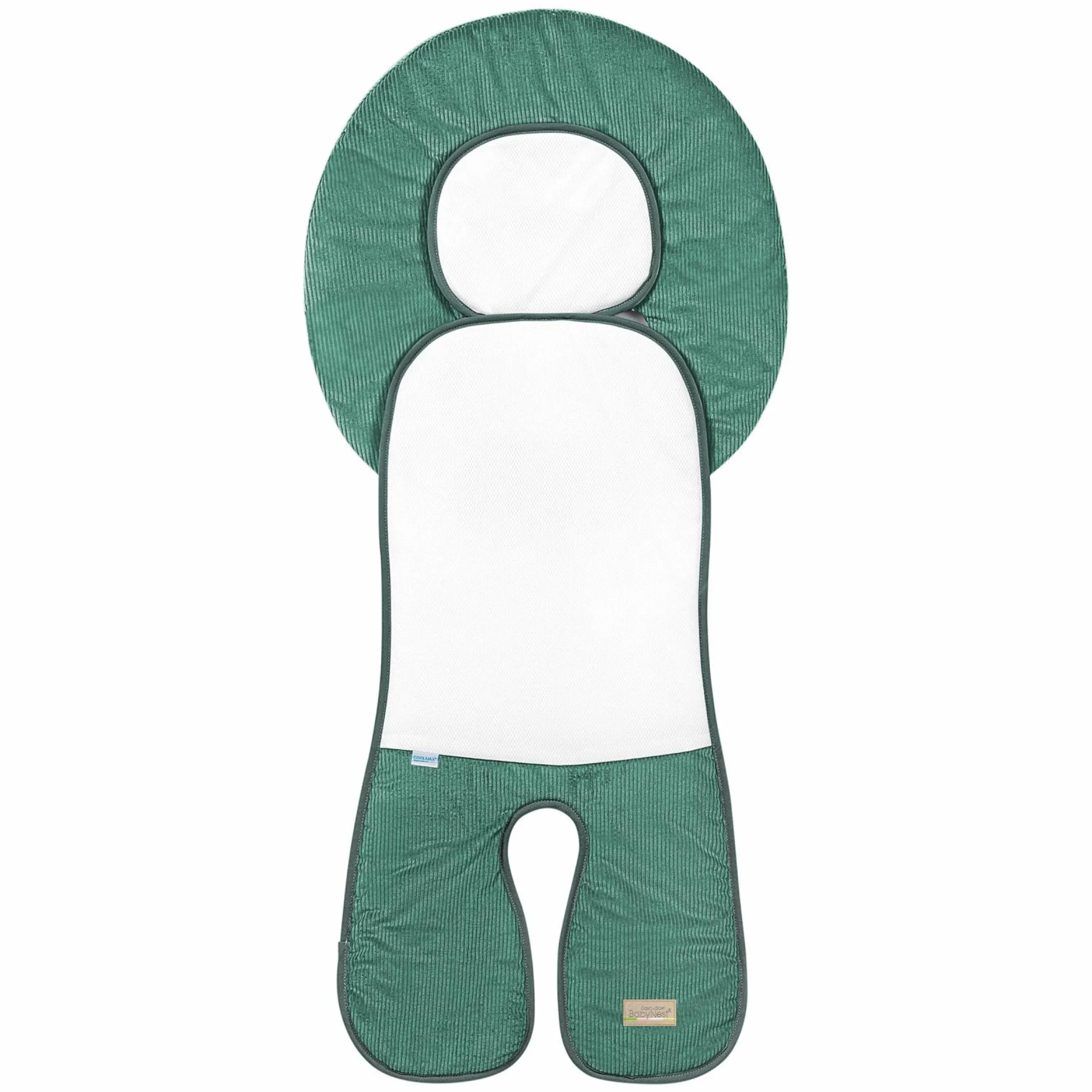 Kindersitz-Auflage Babycool für ein angenehmes Sitzgefühl - Cool Cord - Eucalyptus - Kollektion 2024